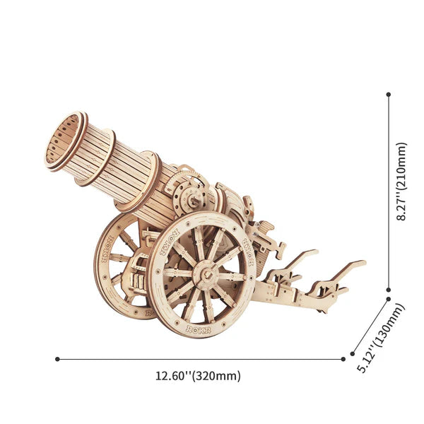 ROKR 3D Wooden Puzzle Wheeled Siege Artillery