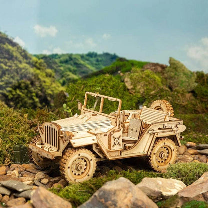 Army Field Car DIY Scale 3D Model Vehicle