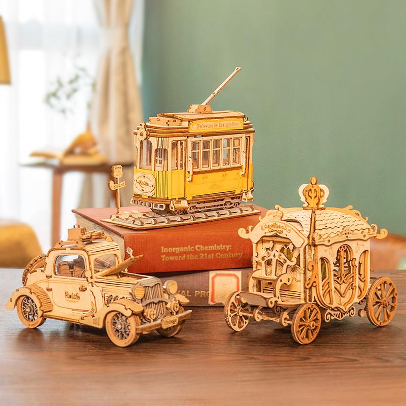 Robotime Rolife Carriage 3D Wooden Puzzle