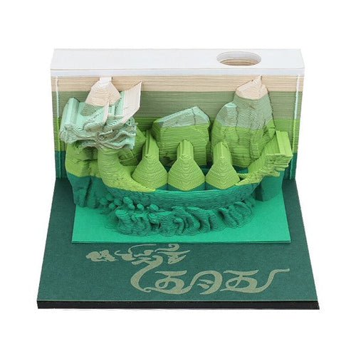 Chinese Dragon Boat Omoshiroi Block 3D Notepad