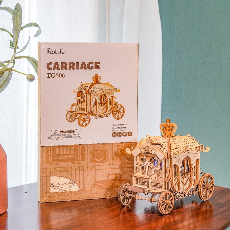 Robotime Rolife Carriage 3D Wooden Puzzle