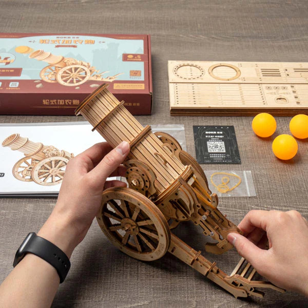 ROKR 3D Wooden Puzzle Wheeled Siege Artillery