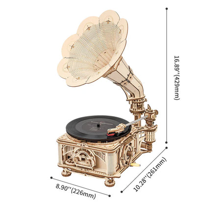 Robotime ROKR DIY Crank Classic Gramophone