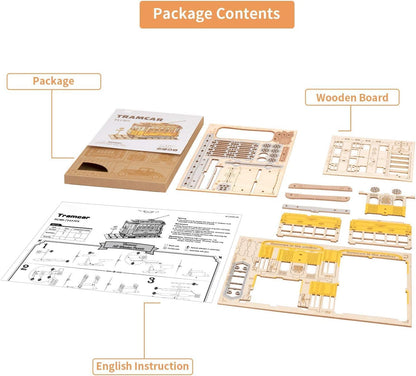Robotime Rolife Tramcar 3D Wooden Puzzle