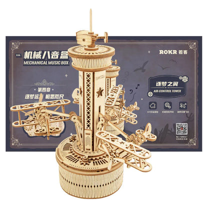 ROKR Airplane Control Tower Mechanical Music Box