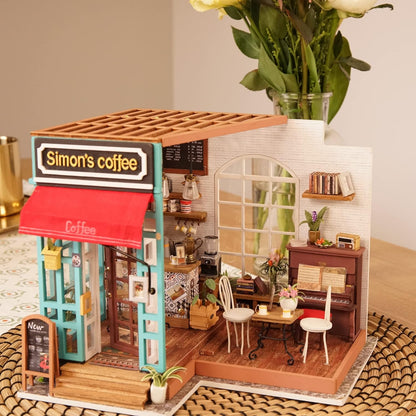 Robotime Simon's Coffee DIY Dollhouse Kit