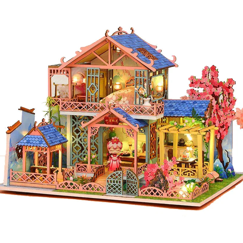 Peach Blossom Attic DIY DollHouse Kit