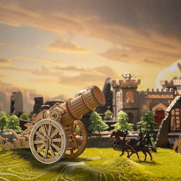 ROKR 3D Wooden Puzzle Wheeled Siege Artillery