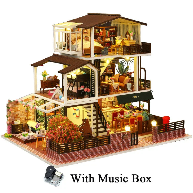 Romantic Big Casa DIY Dollhouse Kit - Mycutebee