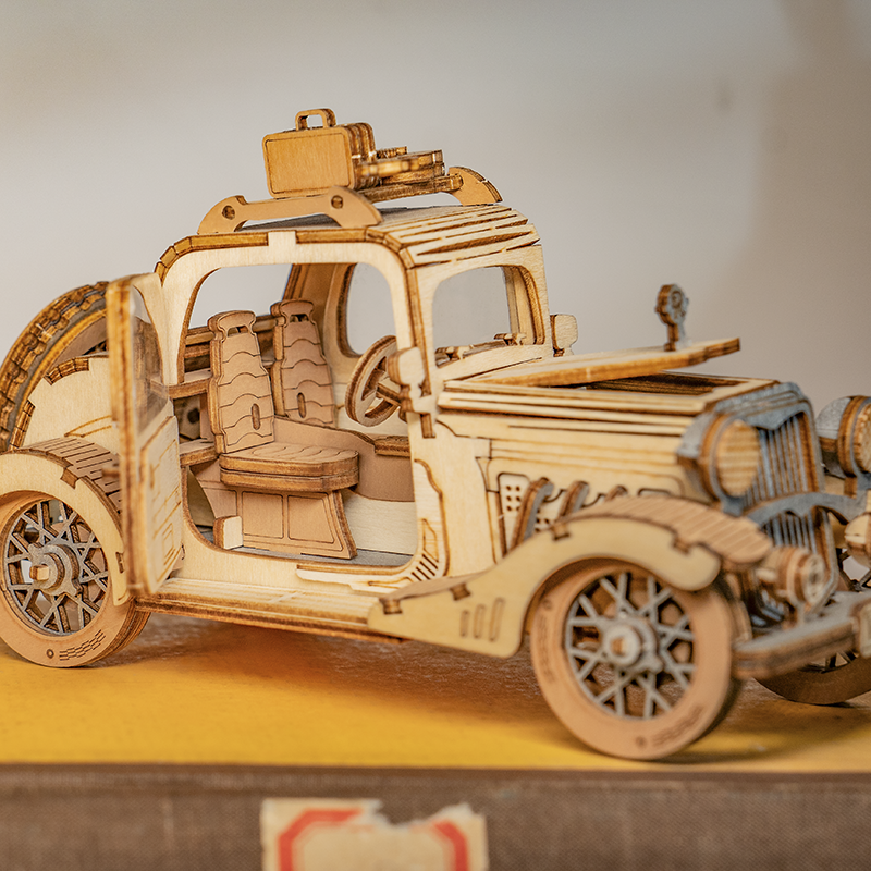 Robotime Rolife Vintage Car DIY Wooden Puzzle