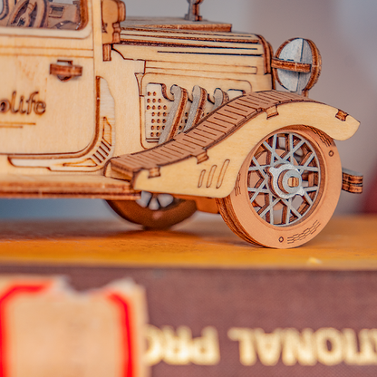 Robotime Rolife Vintage Car DIY Wooden Puzzle