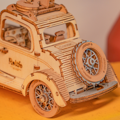 Robotime Rolife Vintage Car DIY Wooden Puzzle