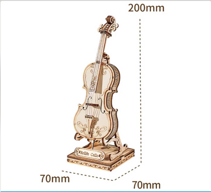 Robotime Rolife Cello DIY Wooden Music Box