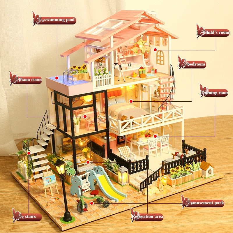 First Sight Love Villa DIY Dollhouse Kit