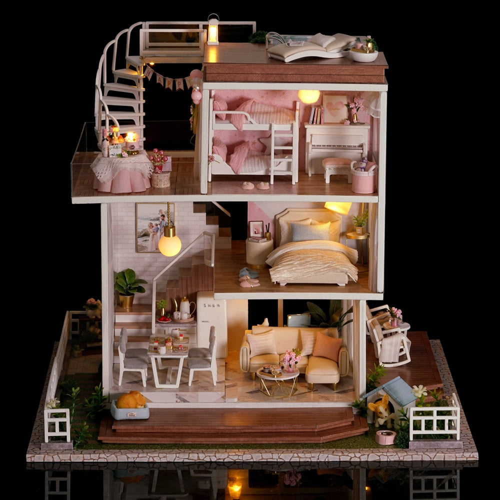 Queen's Villa DIY Dollhouse Kit - Mycutebee