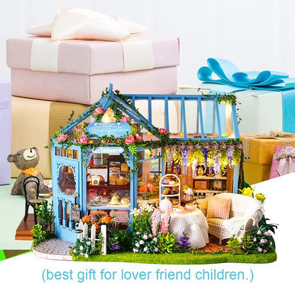 Cutebee Rose Garden Tea House DIY 3D Dollhouse - Mycutebee