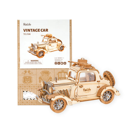 Robotime Rolife Vintage Car DIY Wooden Puzzle