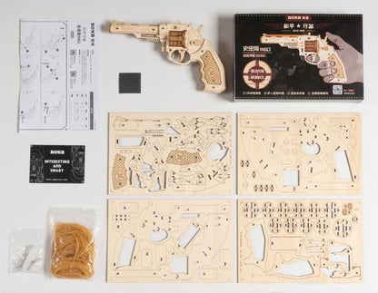 Robotime ROKR Corsac M60 3D Puzzle Safe Gun with Rubber-band Bullets