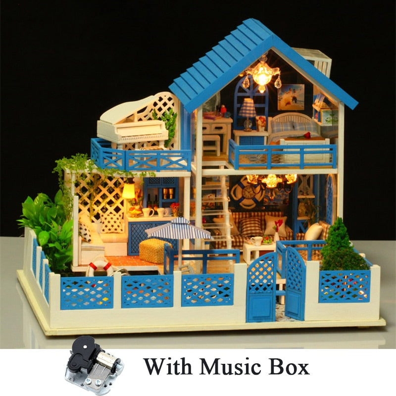 Blue Mediterranean K009 DIY Miniature Villa - Mycutebee