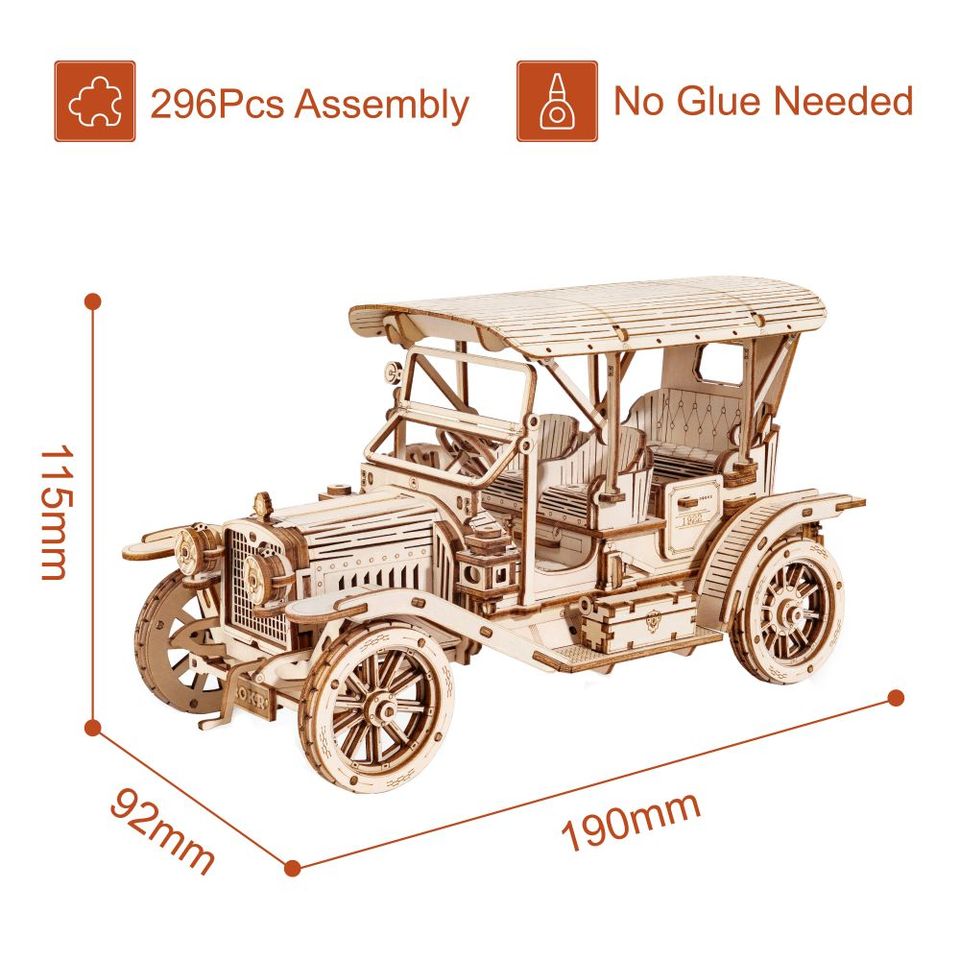 ROKR Vintage Car 3D Wooden Puzzle