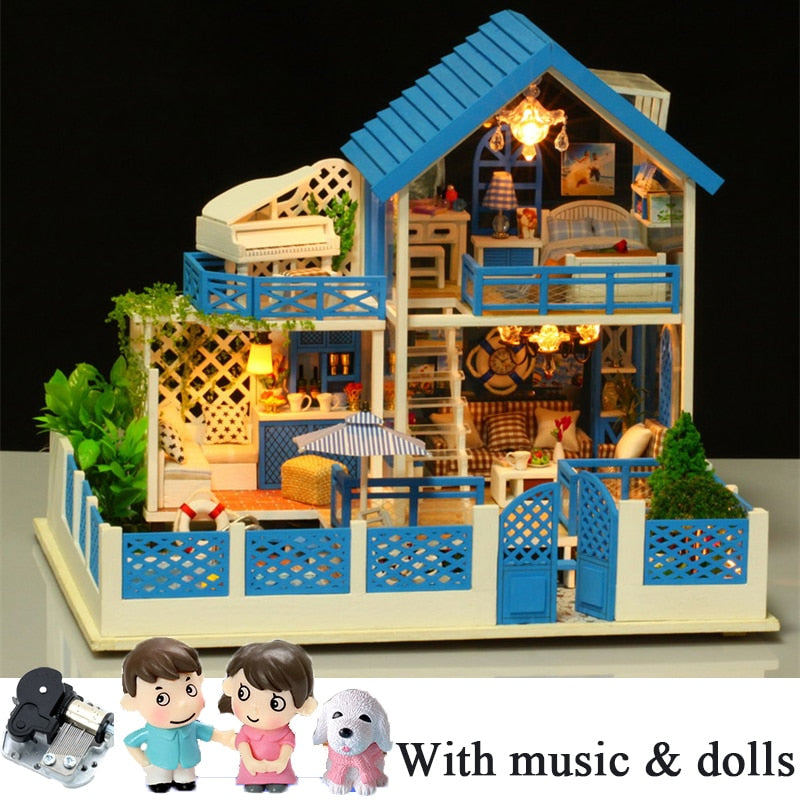 Blue Mediterranean K009 DIY Miniature Villa - Mycutebee