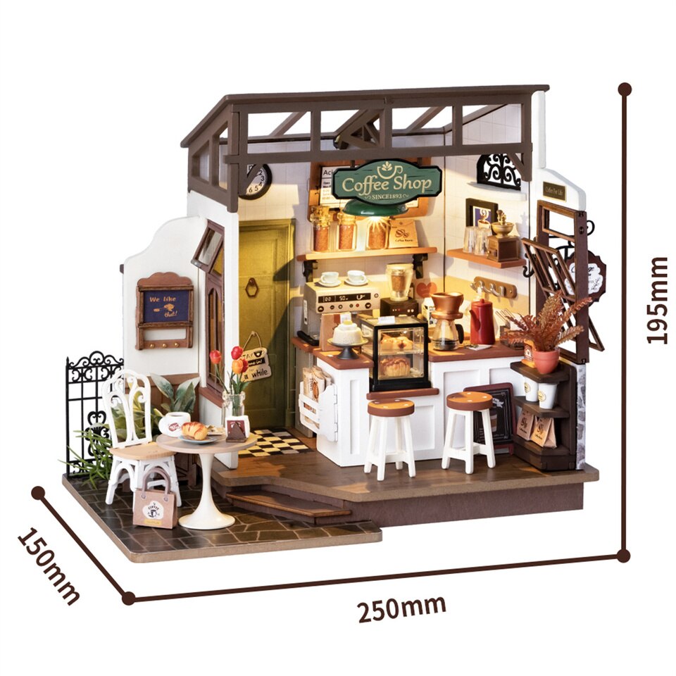 Rolife DG162 NO.17 Cafe DIY Mini Dollhouse - Mycutebee