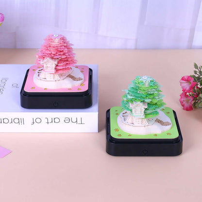 Omoshiroi Sakura Tree House 3D Calendar Notepad