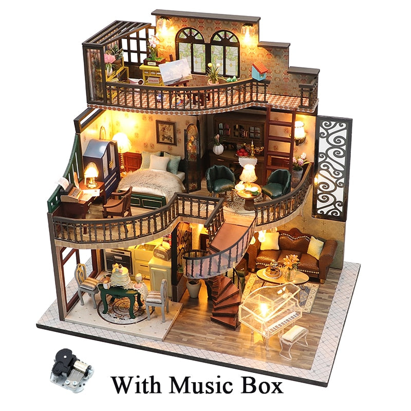 Modern Loft European DIY DollHouse Kit