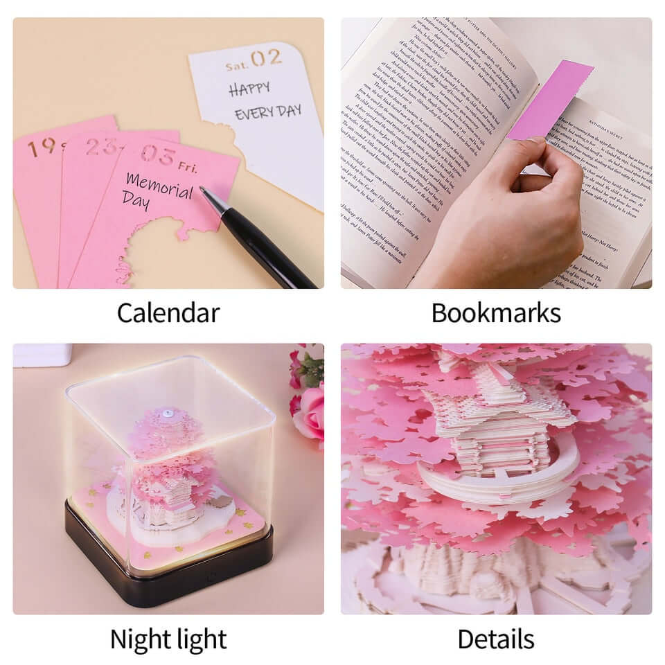 Omoshiroi Sakura Tree House 3D Calendar Notepad