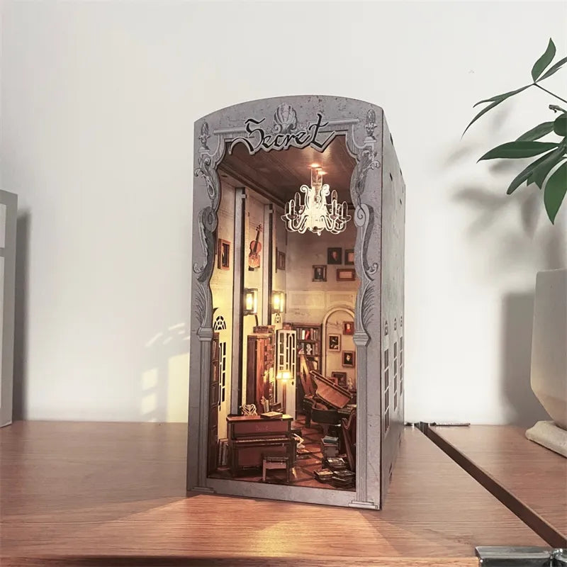 Secret Piano Room XHS911 DIY Wooden Book Nook  Instruction PDF