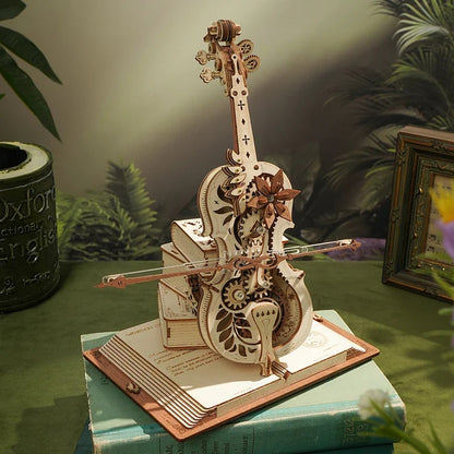 Robotime ROKR Magic Cello DIY Wooden Music Box