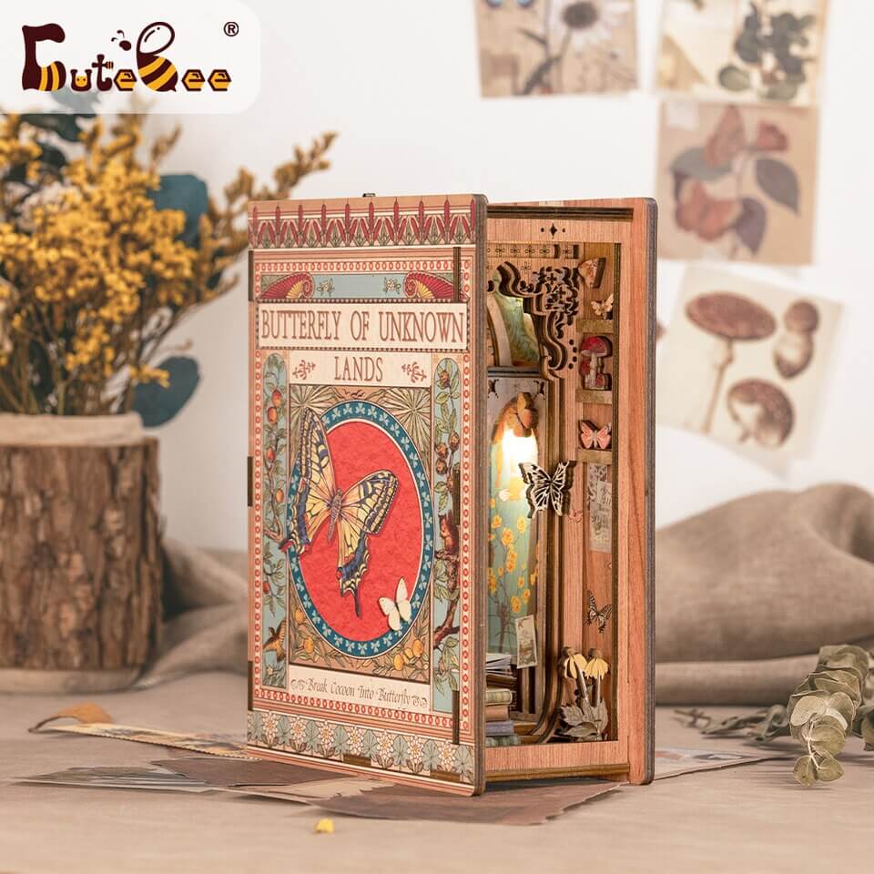 Cutebee Butterfly of Unknown Lands DIY Book Nook Kit