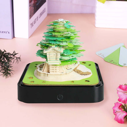 Omoshiroi Sakura Tree House 3D Calendar Notepad