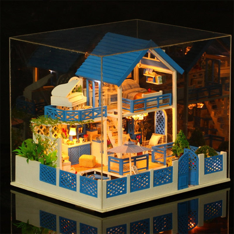 Blue Mediterranean K009 DIY Miniature Villa - Mycutebee