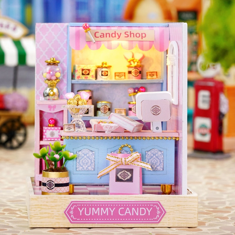 Mini Casa Candy Shop QT045 DIY Wooden Doll House - Mycutebee