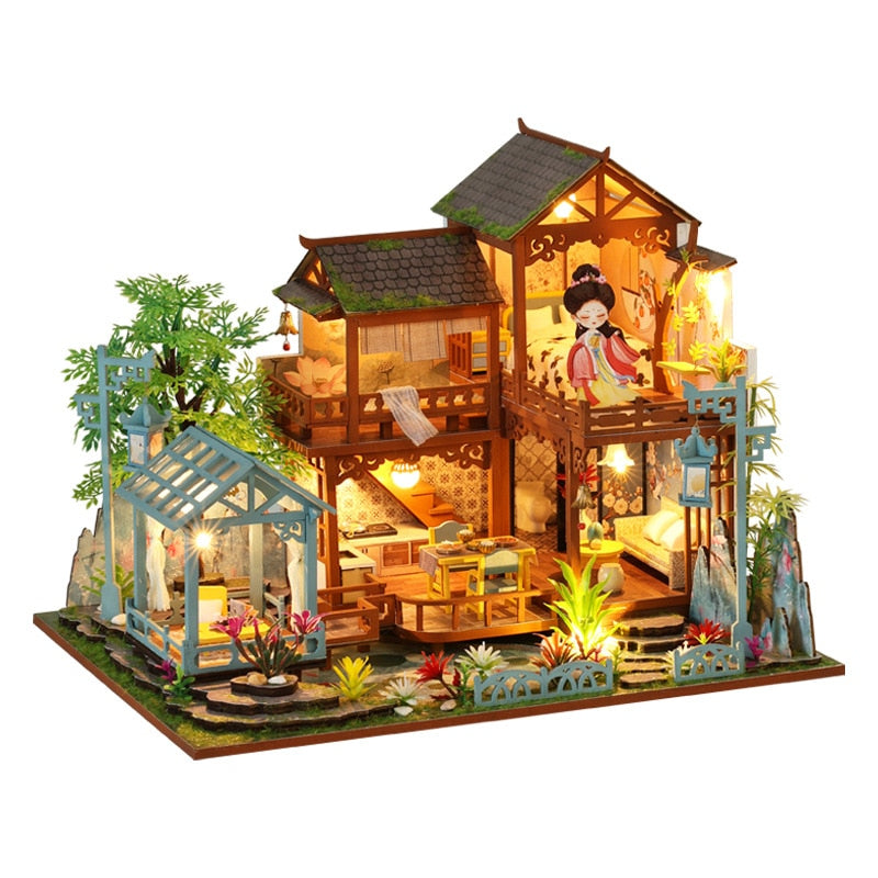 Chinese Ancient Garden Room DIY Dollhouse Kit