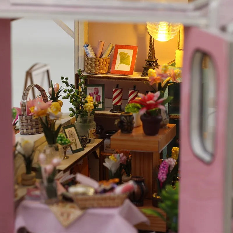 Meet Flower Car DIY Dollhouse Store Kit