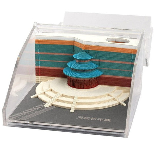 Chinese Temple of Heaven Omoshiroi Block 3D Notepad