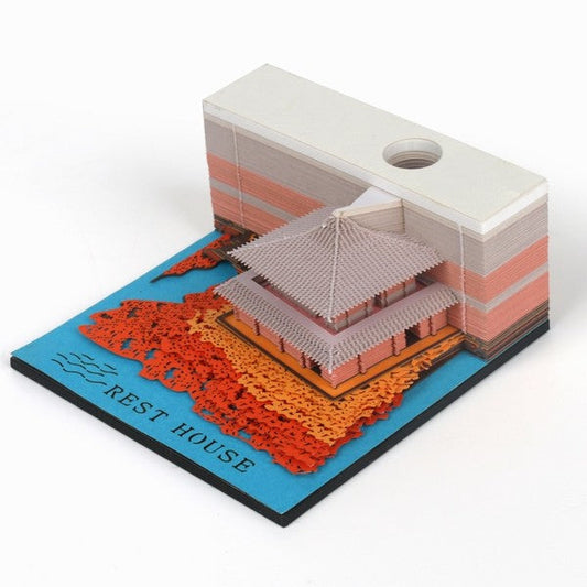 Rest House Omoshiroi Block 3D Notepad