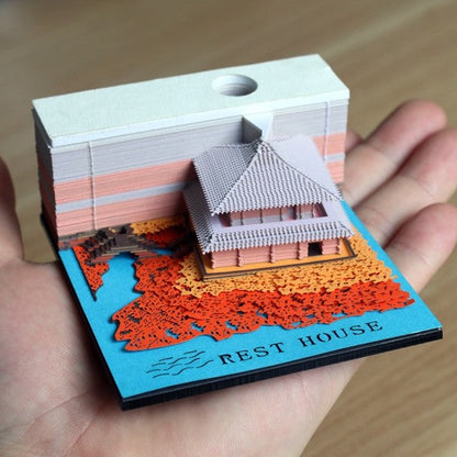 Rest House Omoshiroi Block 3D Notepad