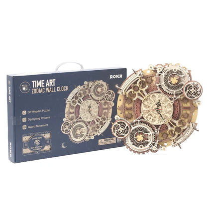 ROKR Zodiac Wall Clock Mechanical Time Art Engine