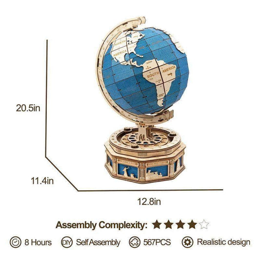 Robotime ROKR The Globe 3D Earth Model DIY Wooden Puzzle