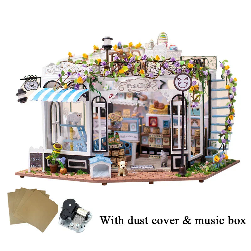 Pet Shop K065 DIY Miniature Store Dollhouse - Mycutebee