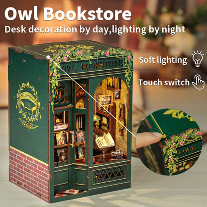 CUTEBEE Owl Bookstore DIY Book Nook Kit