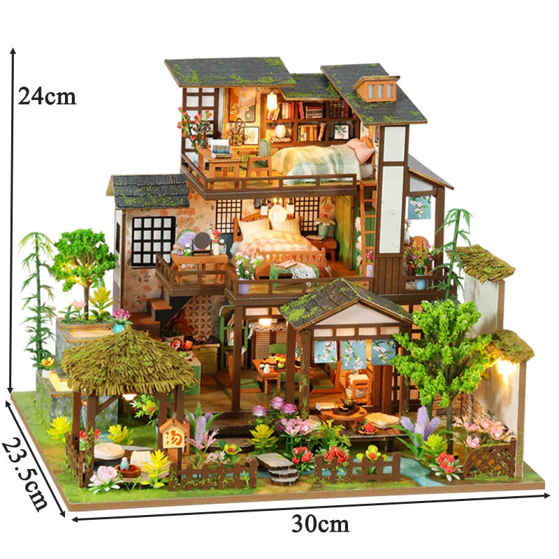 Bamboo Spring Courtyard DIY Dollhouse Kit