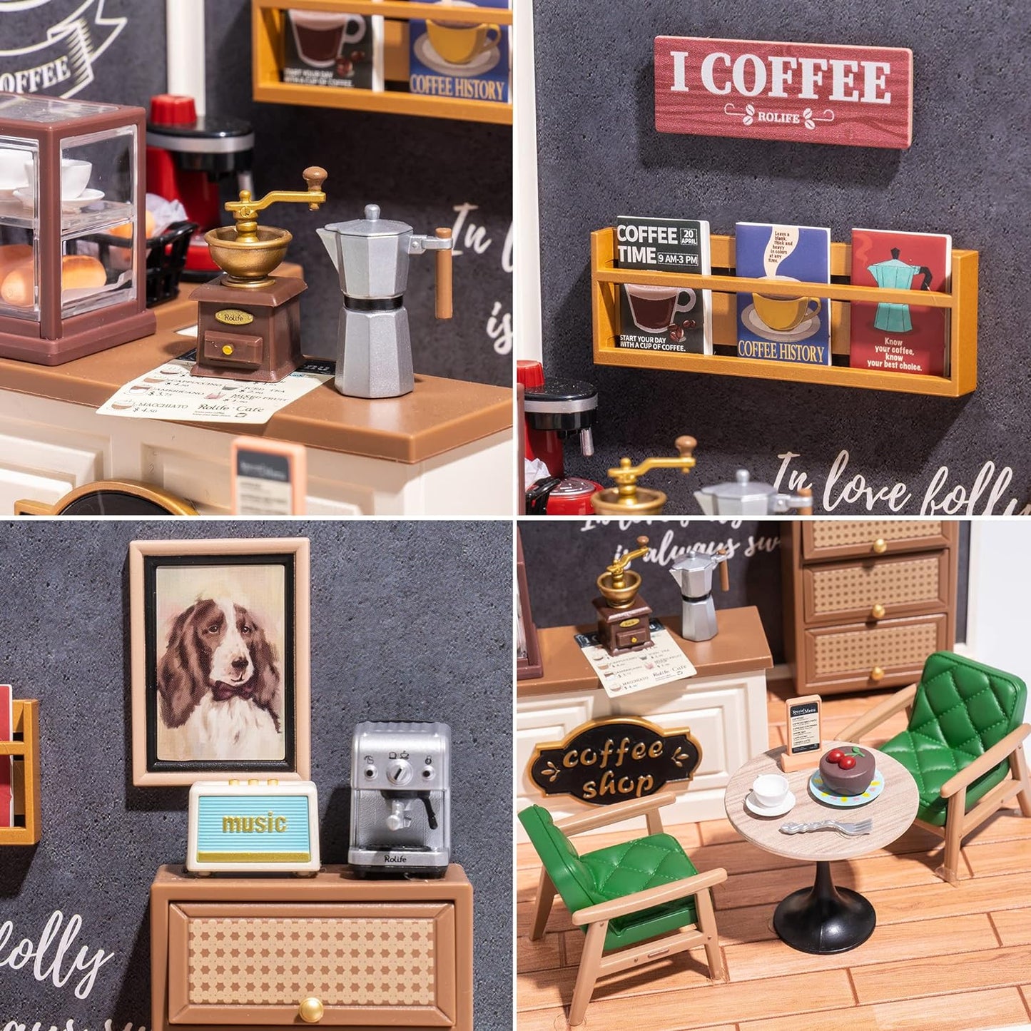 Robotime Daily Inspiration Cafe DIY Dollhouse Kit