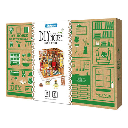 Robotime Sam's Study DIY Dollhouse Kit