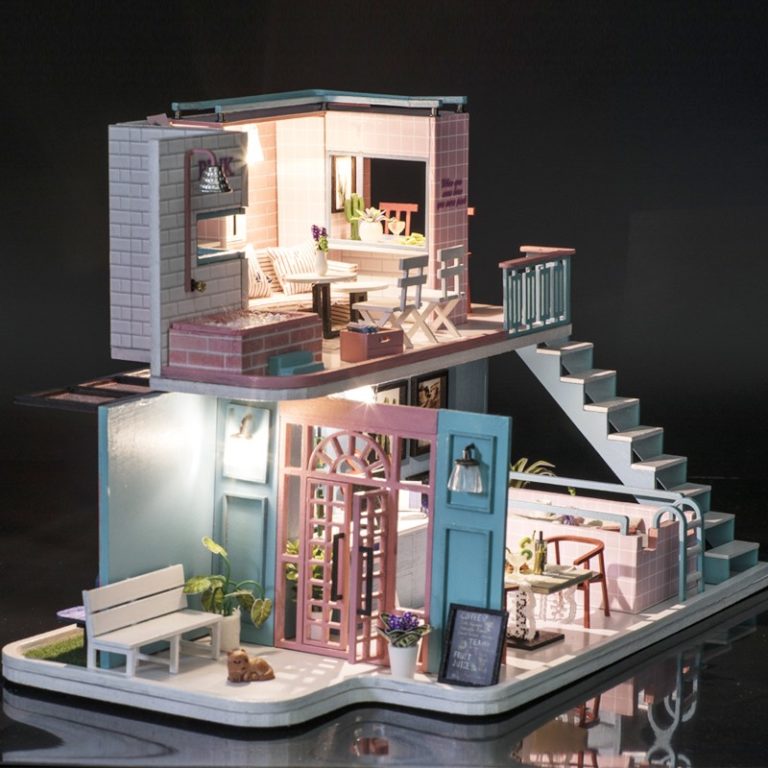 Pink Cafe DIY Miniature 3D Dollhouse Kit