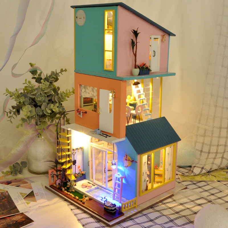 Art Color House 3 Floor DIY Miniature Villa