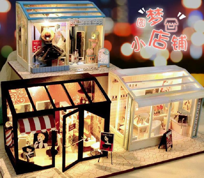 H7a9b5937294242c4bd205da5cf9280f2C 1Fashion Shop DIY Miniature Boutique Kit Manicure shop